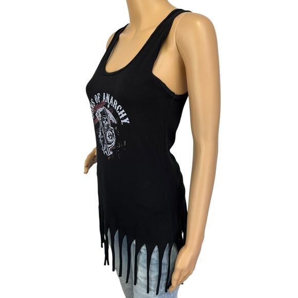 Sons Of Anarchy 2013 OFFICIAL Reaper Fringe Tank Top Black SOA 20th Fox Size S - Picture 4 of 12